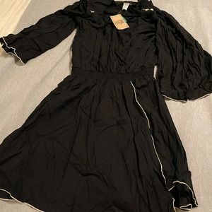 Black open shoulder dress